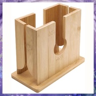 (GPBS) Wood Bagel Slicer Holder Wood Bagel Cutter Anti Slip Bread Cutter Slicer for Large Bagels Eng