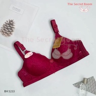 TALLY BRA BH 5233 I CUP BI THIN FOAM I WIRELESS I FINE LACE MATERIAL I 3 HOOKS I SIZE 34 - 40