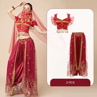 Arabian Princess Costumes Belly Dance Dress Indian Dance Embroider Bollywood Jasmine Cosplay Costume