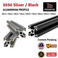 Heavy Duty 3030 Aluminium Profile Black Colour size 30x30 20cm/40cm/60cm/80cm/100cm for commercial o