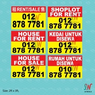 SALE RENT STICKER / SEWA JUAL STICKER/ HOUSE FOR RENT STICKER