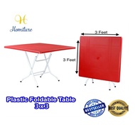 Foldable Plastic Table 3'x3' / Dinner Table / Meja Lipat Plastik / Meja Makan