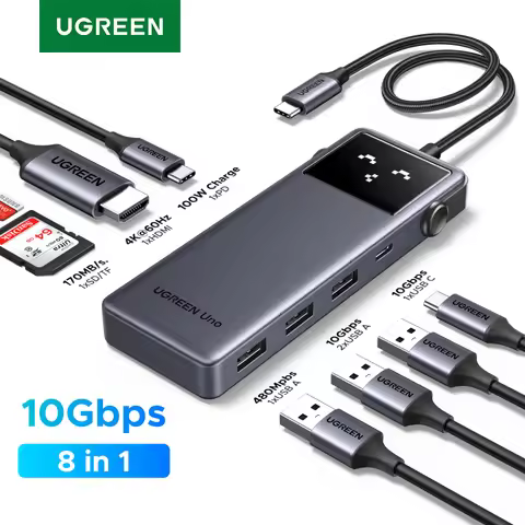 UGREEN Uno 8-in-1 USB HUB Type-C to 4K60Hz HDMI USB3.2 10Gbps SD TF Slot for MacBook HP Dell Laptop 