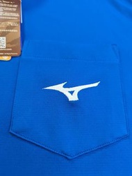 日本 Mizuno 寶藍色長袖Polo衫 排汗抗紫外線運動Polo衫 防曬單車衣 M號