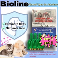 [buy 2 get 1 free]Bioline Fipronil Spot On Solutions Flea Removal and Parasite Prevention Safe Wormi