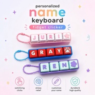 Personalized Name 3D-Printed Keyboard Fidget Clicker Keychain Clicky