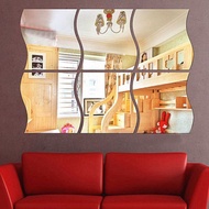 Set 4pcs Mirror Sticker Wall Decor Cermin Sticker Hiasan Dinding Ready Stock