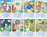 North Star Teacher Resource NST3102 Children's Bible Songs Bulletin Board Set, Set of 8 Posters