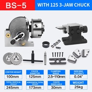 5-Inch Dividing Head Indexing Dividing Head 5 Inch Headstock Adjustable 3-jaw Chuck For Milling Mach