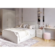 SB Design Square SB FURNITURE ชุดห้องนอน ขนาด 5 ฟุต Quinn สีเทาอ่อน (3PCS)