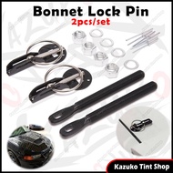 Universal Car Bonnet Lock Pin Hood Pin DIY Car Mount Security Latch Kit Racing Pin Kunci Bonet Kereta Alloy Accessories Sfety Clip Bonnet Anti Theft Car Engine Cover Lock Clips 2pcs/set