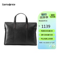 Samsonite/Samsonite Briefcase Men's Business Handbag Cow Leather Computer Bag TK9*09001 Black