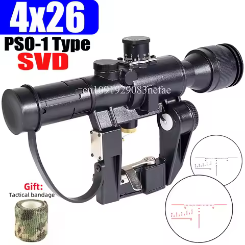 Tactical Red Illuminated Reticle Optics Red Dots Sights 4X26 PSO-1 Type for Hunting Collimator SVD D