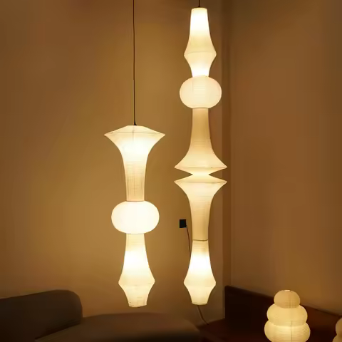 Rice Paper Pendant Light akari designer japanese lamp hanging white lamp for Dining stairwell lights