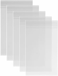 200ct Clear Cello Bags 8x10 Adhesive - 1.4 mils Thick Self Sealing Knurling Edges OPP Plastic Bags f