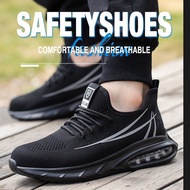 Ready Stock Safety Shoes Lightweight Breathable Ultra-Light Work Shoes Steel Toe Toe Toe Toe Anti-smashing Anti-puncture Wear-Resistant Air Cushion Safety Shoes Work Shoes Protecti