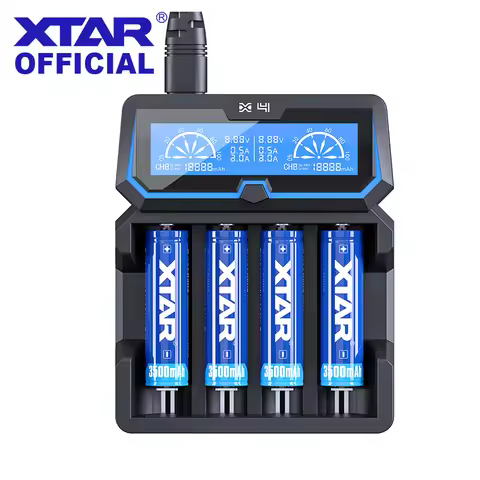 XTAR X4 Fast Battery Charger LCD Display Charging 3.6/3.7V 18750 26650 21700 18350 1.2V AA AAA Recha