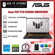 Asus TUF F16 FX608J-MRV040W 16" FHD+ 165Hz Gaming Laptop ( NVIDIA GeForce RTX 5060, i5-13450HX, 16GB