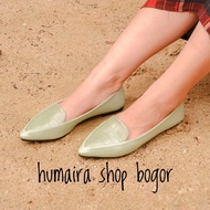 Humaira Shop Flat Shoes Karina HS098 Sepatu Wanita Jenis Balet Loafer Motif Kulit Buaya Crocodile sk
