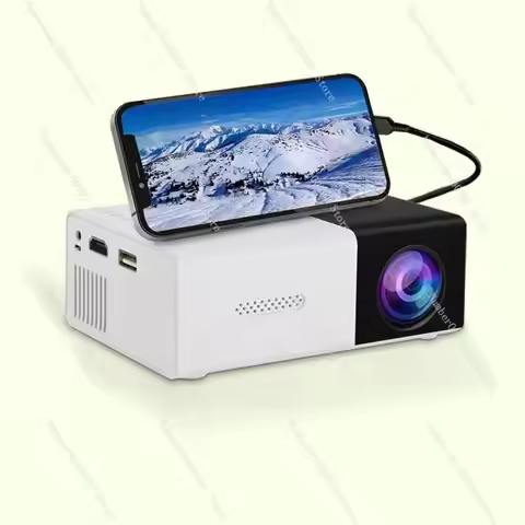 YG300 Portable Projector, 4K Supported Mini Movie Projector with Screen Mirroring for Home Bedroom, 