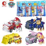 Genuine Paw Patrol Pull-Back Vehicle Diecast Cars Building Blocks Toy Chase Skye Marshall Rubble Action Figure Model Kid