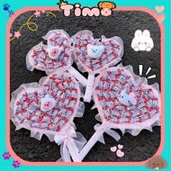 Super Cute Mini Ribbon Coquette Pink Scepter Heart Candy for Lovers Best Friends Meaningful Yearbook