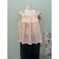 Peach pink long-sleeved off-the-shoulder shirt, size m a84