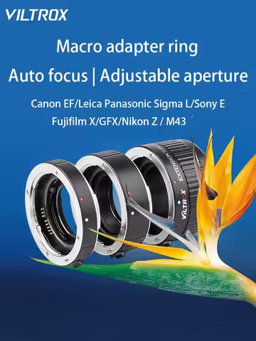 VILTROX macro adapter ring for close-up camera, suitable for Sony E, Canon EF, Fuji GFX, Panasonic M