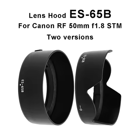 ES-65B for Canon RF 50mm f1.8 STM Circular / Flower Shaped Camera Lens Hood ES65B Black Plastic Reve