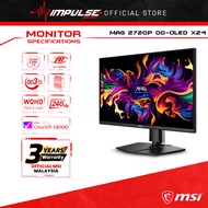 MSI MAG 272QP QD-OLED X24 27" Gaming Monitor - 2560x1440 (QHD), 240Hz, Adaptive-Sync, HDMI, DisplayP