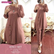 rati - kinci Set by mumu Fashion Solo Setelan Celana Knit Wanita Muslim Panjang Kulot Fit melar Dewa