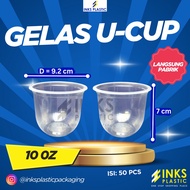 10 OZ PLASTIC CUPS U CUP OVAL THICK PREMIUM 10OZ 一次性杯子 塑料杯
