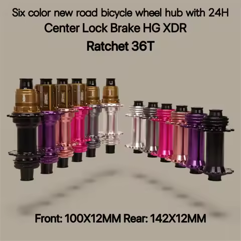 New Six Colors Road Bike Hub 24Hole J-bend Spoke Center Lock Brake HG/XDR Hub Body Bearing 36T Ratch