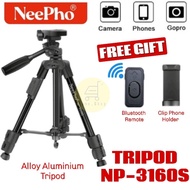 PROFESSIONAL TRIPOD 30-65CM NEEPHO NP-3160S FOR PHONE CAMERA / PREMIUM ALLOY / SUPER LIGHTWEIGHT / H
