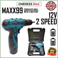 Cordless Drill MAXX99 12V 2-speed (21N.m) with 2 Batteries