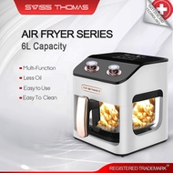 Swiss Thomas 6L Glass Basket Air Fryer Oil-free ROHs Free Oil-free Smokeless Electric Air Fryers (Me