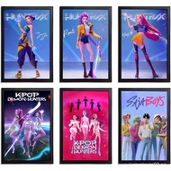 (Set of 6) Kpop Poster Demon Hunters Unframe Anime Canvas Moviefor Bedroom Wall Art Decor Posters & 
