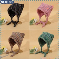 NEXTSS Knitting Cap, Thicken Ear-protected Cat Ear Hat, Keep Warm Cute Cat Ear Pullover Cap