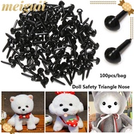 MEIGUII 100pcs/bag Safety Triangle Noses DIY Doll Animals Plastic Black 4.5X5.5MM