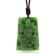 【正佳珠寶】和田碧玉 霸氣威嚴武關公 關聖帝君 和田碧玉吊墜