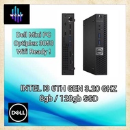 COR I3 6TH GEN 3.20 GHZ MINI PC / 8GB / 128GB SSD / DELL 3050 MINI WIFI / REFURBISHED
