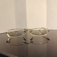 已售 德國Germany TA-LLO 無框 鈦合金 純鈦鏡架 鏡框 眼鏡 彈簧鏡腳 titanium glasses frame 金絲框金色 gold 輕量