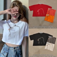 Casual tshirt pendek cotton / crop top shirt borong murah