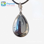 Natural Terahertz Energy Stone Water Drop Necklace Women Men Beauty Healing Gemstone Pendant