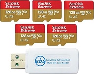 SanDisk 128GB Extreme MicroSD (5 Pack) Memory Card for DJI FPV Drone (SDSQXAA-128G-GN6MN) Class 10 4