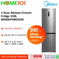 Midea 2 Door Bottom Freezer Fridge 320L MDRB470MGD28