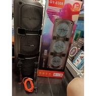 GY-8308 Wireless Karaoke Speaker 3 Woofer 8 Inch Portable Sound System with LED Light & Microphone
