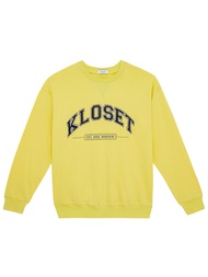 KLOSET Old School Sweatshirt (KK22-T004) เสื้อสเวตเตอร์ปลายแขนมียางยืด สกรีนโลโก้ KLOSET