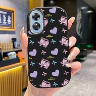 Case For OPPO A17 A17K Small Flower Cat Silicone Phone