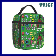 YYJGF Alphabet Lore Costume For Boys Insulated Lunch Bag Cooler Bag Lunch Container Matching Learning 26 Letters Tote Lunch Picnic SGGEQ